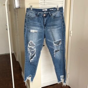 Super Ripped Mid-rise Ankle Jeans Sz 11